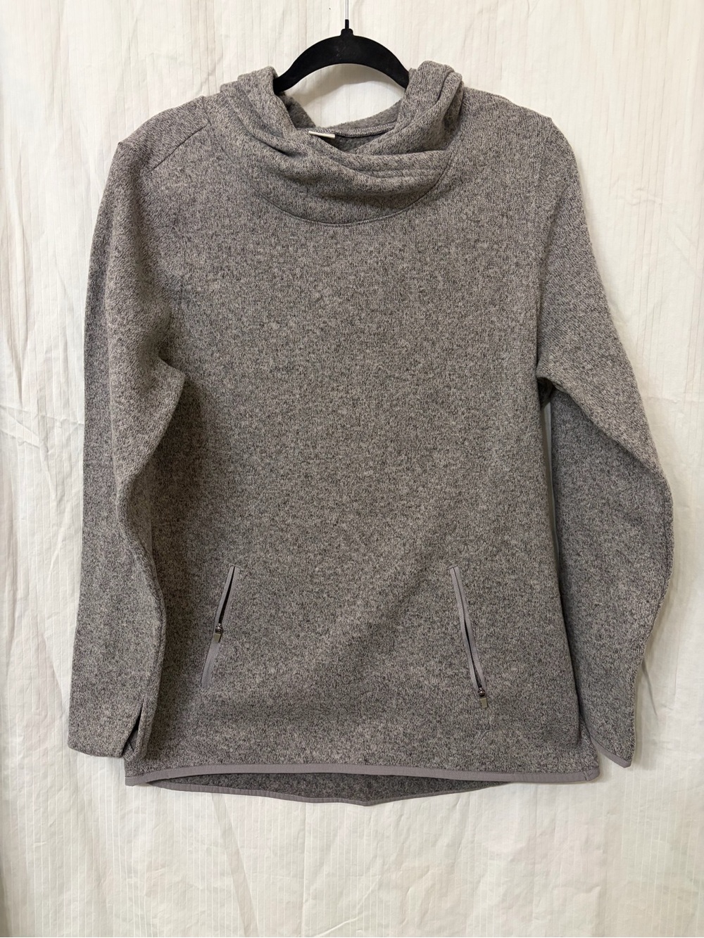 Old Navy Heather Gray Cowl Neck Sweater with Zipper Pockets